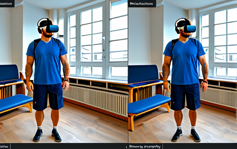Here are two high-quality image prompts for Stable Diffusion XL based on the provided text about VR-assisted rehabilitation: