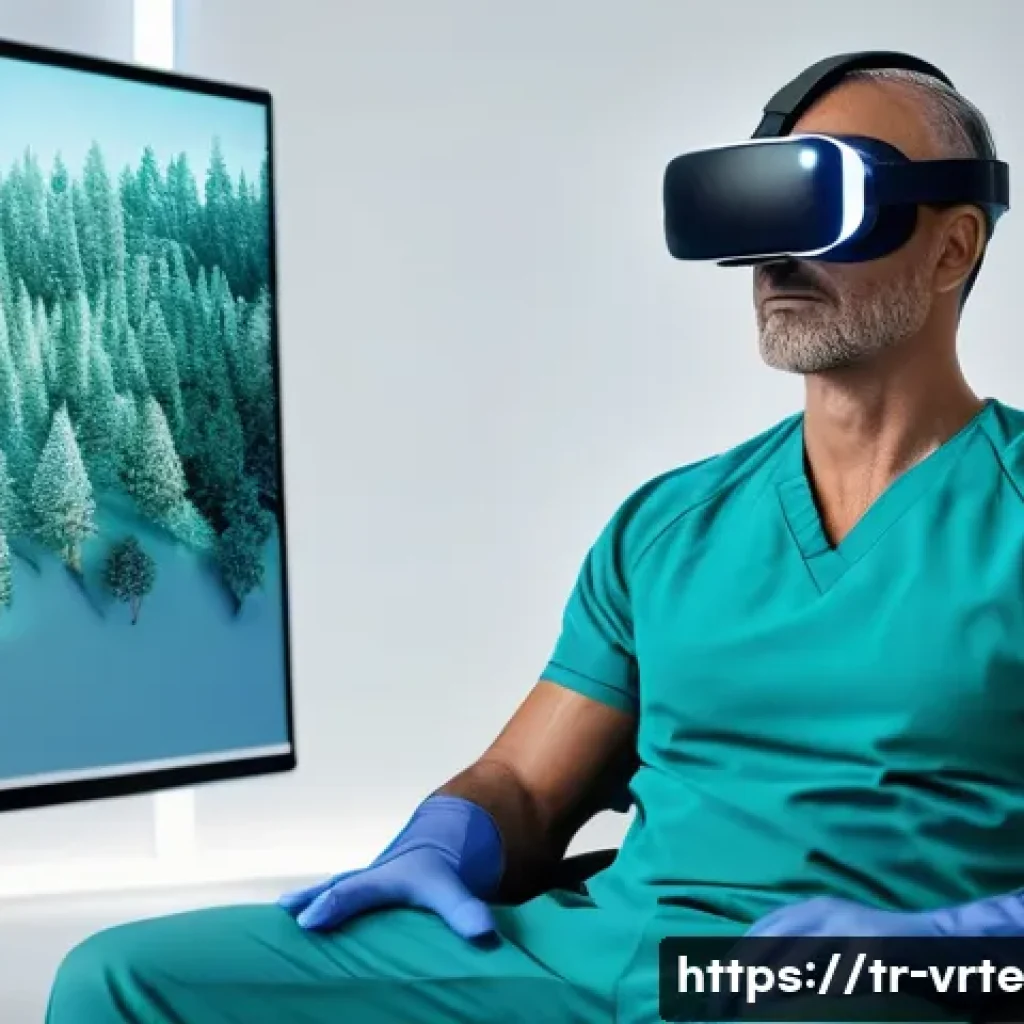 VR 재활치료의 최신 동향 - **Gamified Neurological Rehabilitation Session:** A male stroke survivor in his late 40s, with a det...