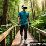 Home 22 가상현실 재활치료의 연구 결과 요약 - **Virtual Reality Forest Rehabilitation:** A vibrant, high-definition image of a male patient in his...