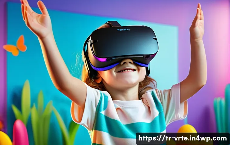 VR을 이용한 신체 재활 프로그램 - **Prompt 1: Gamified Rehabilitation for a Child**
A vibrant, high-definition image featuring a c...
