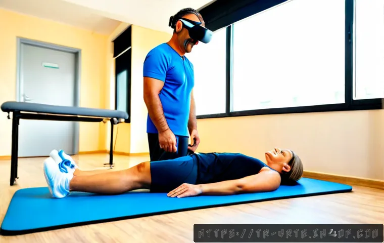 Home 30 가상현실 재활치료의 성공 사례 - Photorealistic rehabilitation success scene in a bright modern clinic in Istanbul, a smiling Turkish...